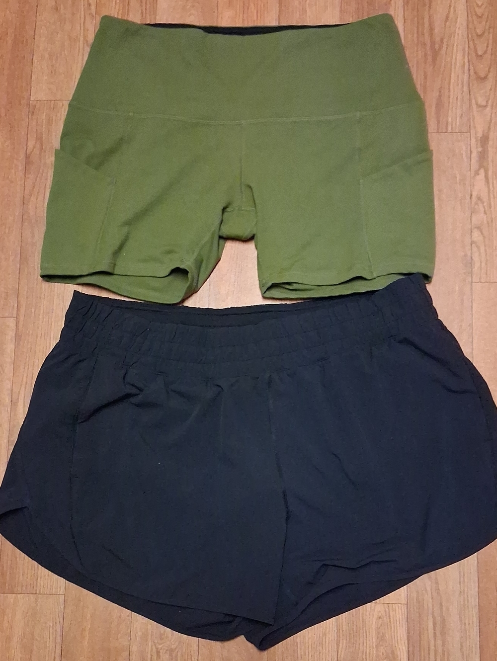 Olive Green & Black Active Shorts for Women Bundle